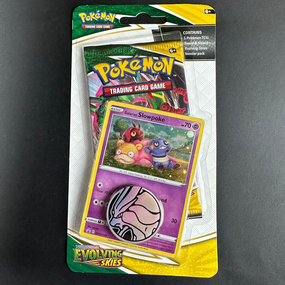 Pokemon TCG Evolving Skies Galarian Slowpoke Blister Pack New Sealed